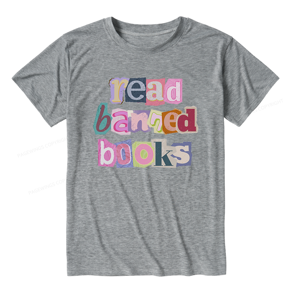 Pagewings Read Banned Books Unisex Heather T-Shirt