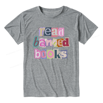 Pagewings Read Banned Books Unisex Heather T-Shirt