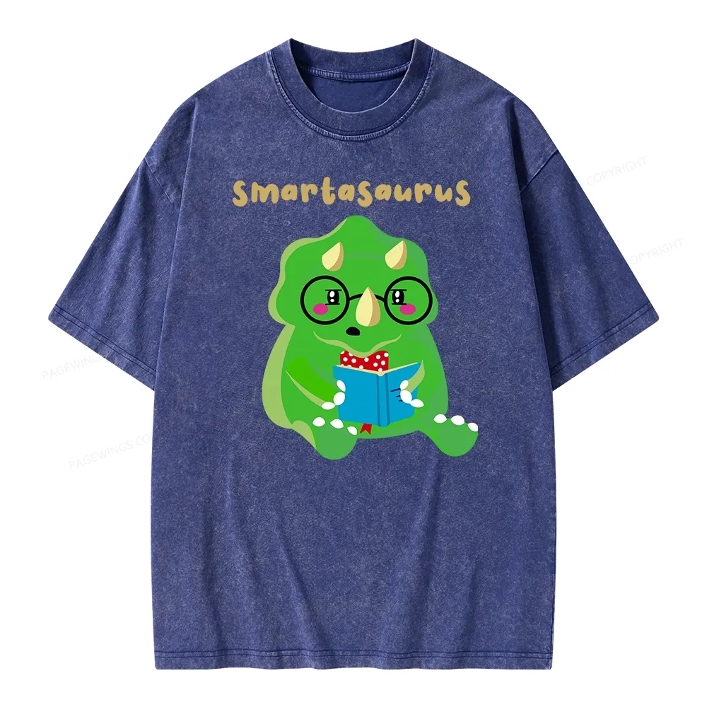 Pagewing Smart Dinosaur Unisex Washed T-shirt