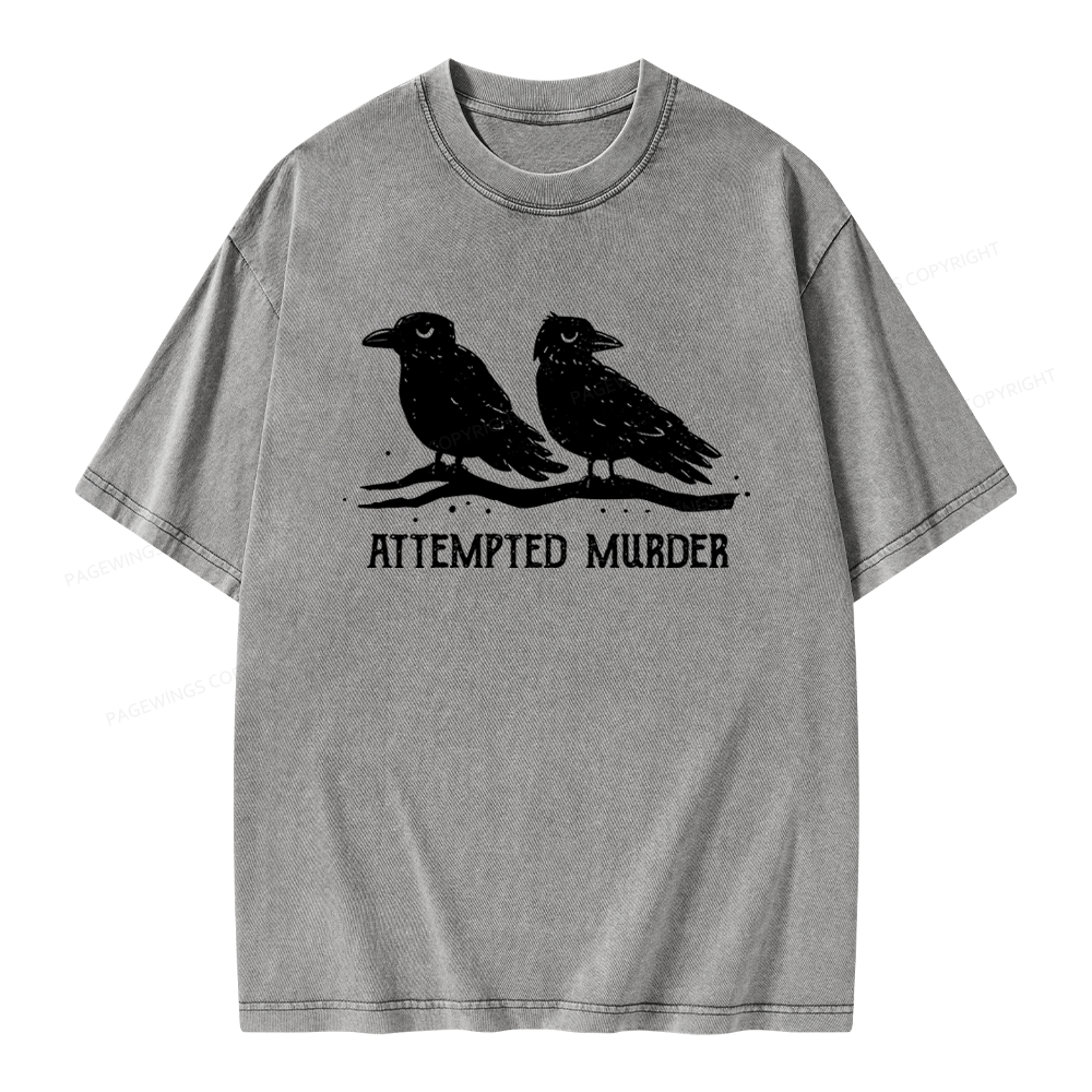 Pagewings Attempted Murder Unisex Washed T-shirt