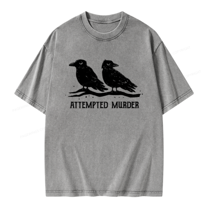 Pagewings Attempted Murder Unisex Washed T-shirt