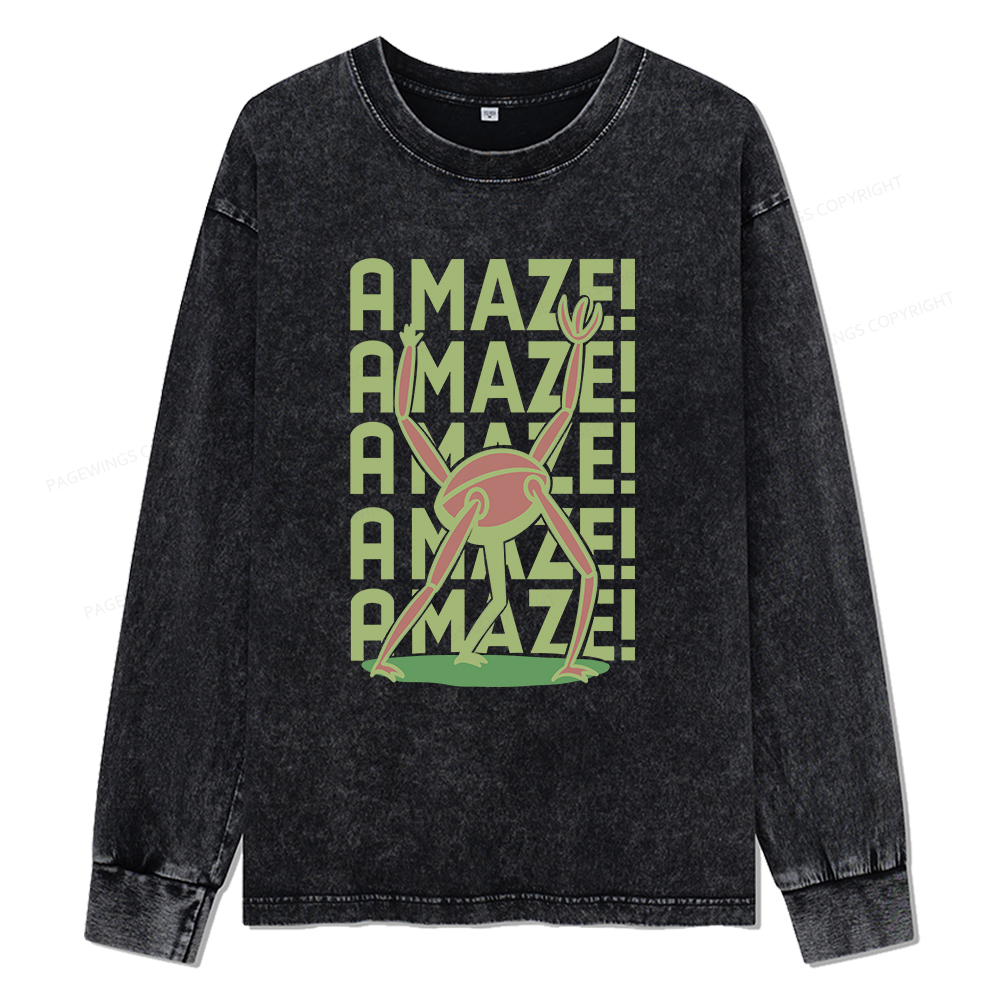 Pagewings Rocky Amaze Unisex Washed Long Sleeve T-shirt