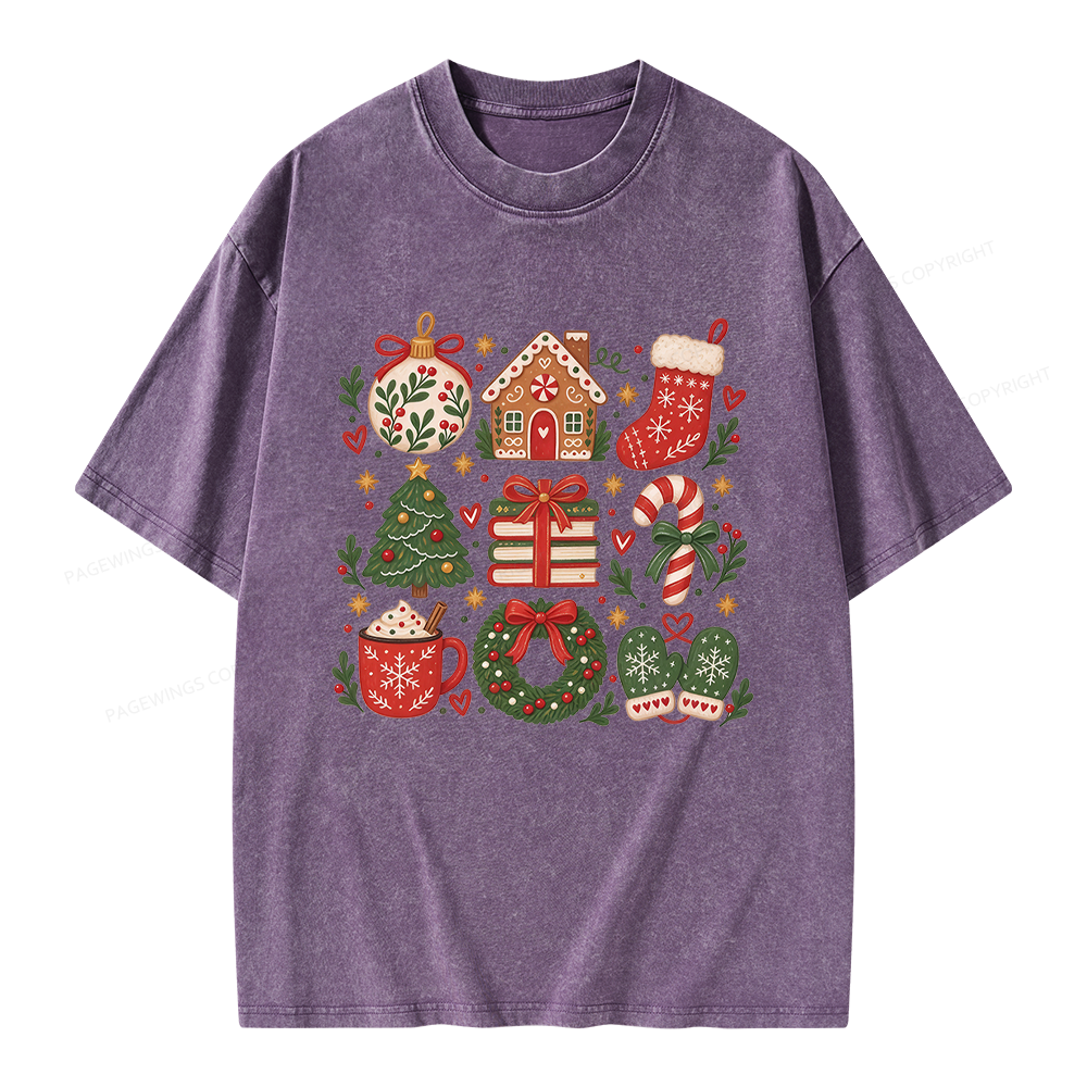 Pagewings Christmas Gift Unisex Washed T-shirt