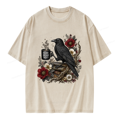 Pagewings Is He Dead Yet Unisex Washed T-shirt