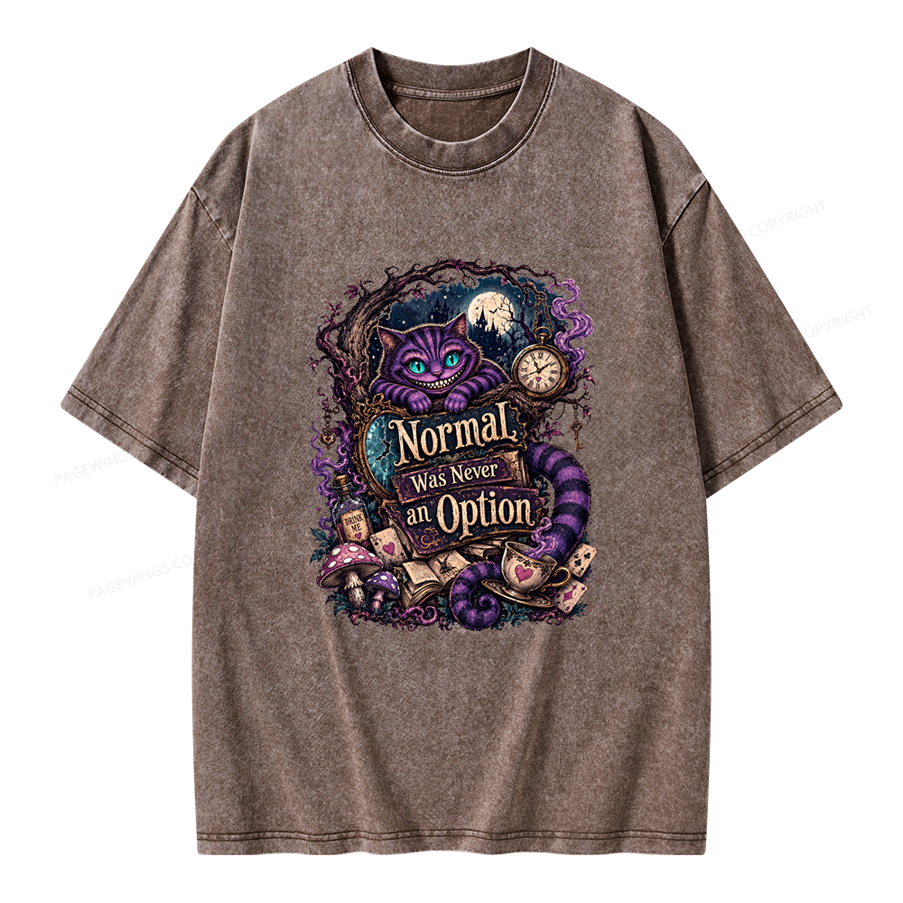 Pagewings Normal Was Never an Option Unisex Washed T-shirt