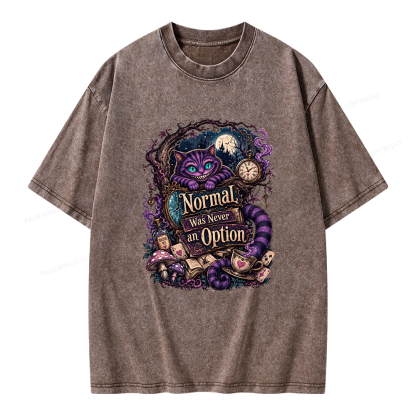 Pagewings Normal Was Never an Option Unisex Washed T-shirt