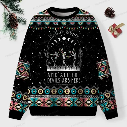 Pagewings Hell Is Empty And All The Devils Are Here Unisex Ugly Knit Sweatshirt