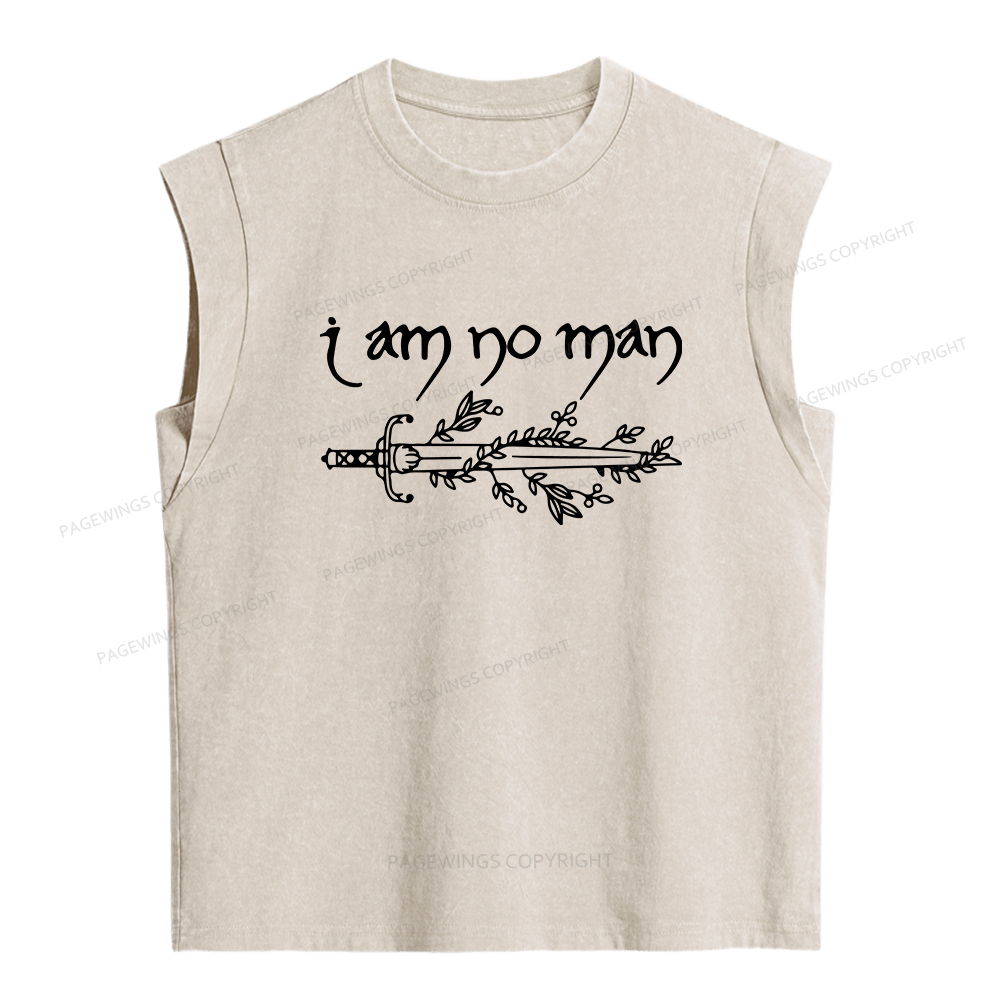 Pagewings I Am No Man Women's Washed Tank Top