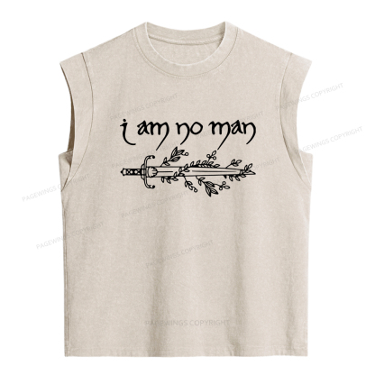 Pagewings I Am No Man Women's Washed Tank Top