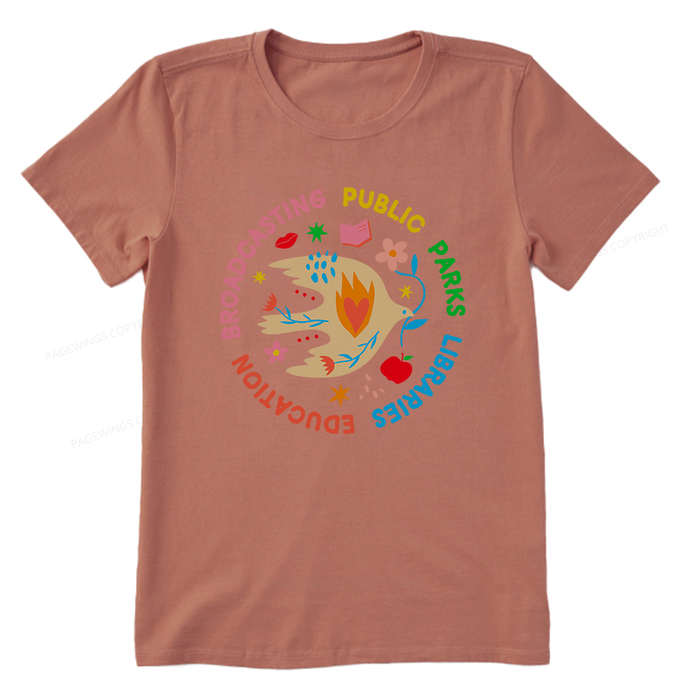 Pagewings Public Parks Libraries Education Broadcasting Unisex Classic T-shirt