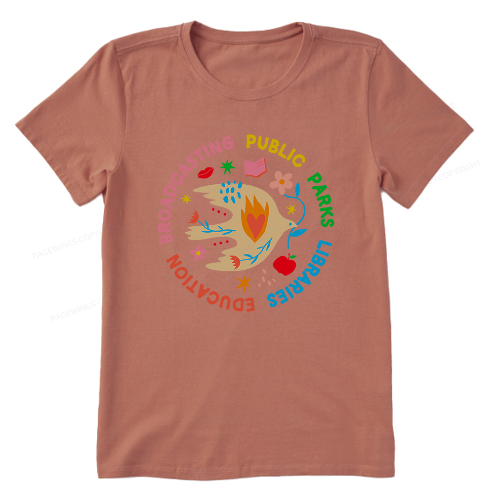 Pagewings Public Parks Libraries Education Broadcasting Unisex Classic T-shirt