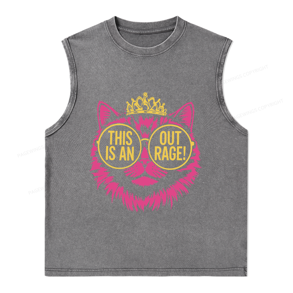 Pagewings This is an Outrage Unisex Washed Tank Top