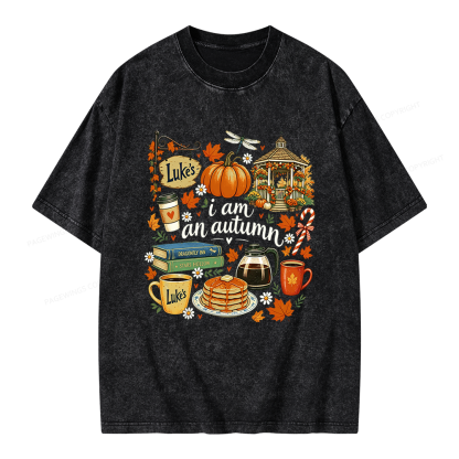 Pagewings I Am an Autumn Unisex Washed T-shirt