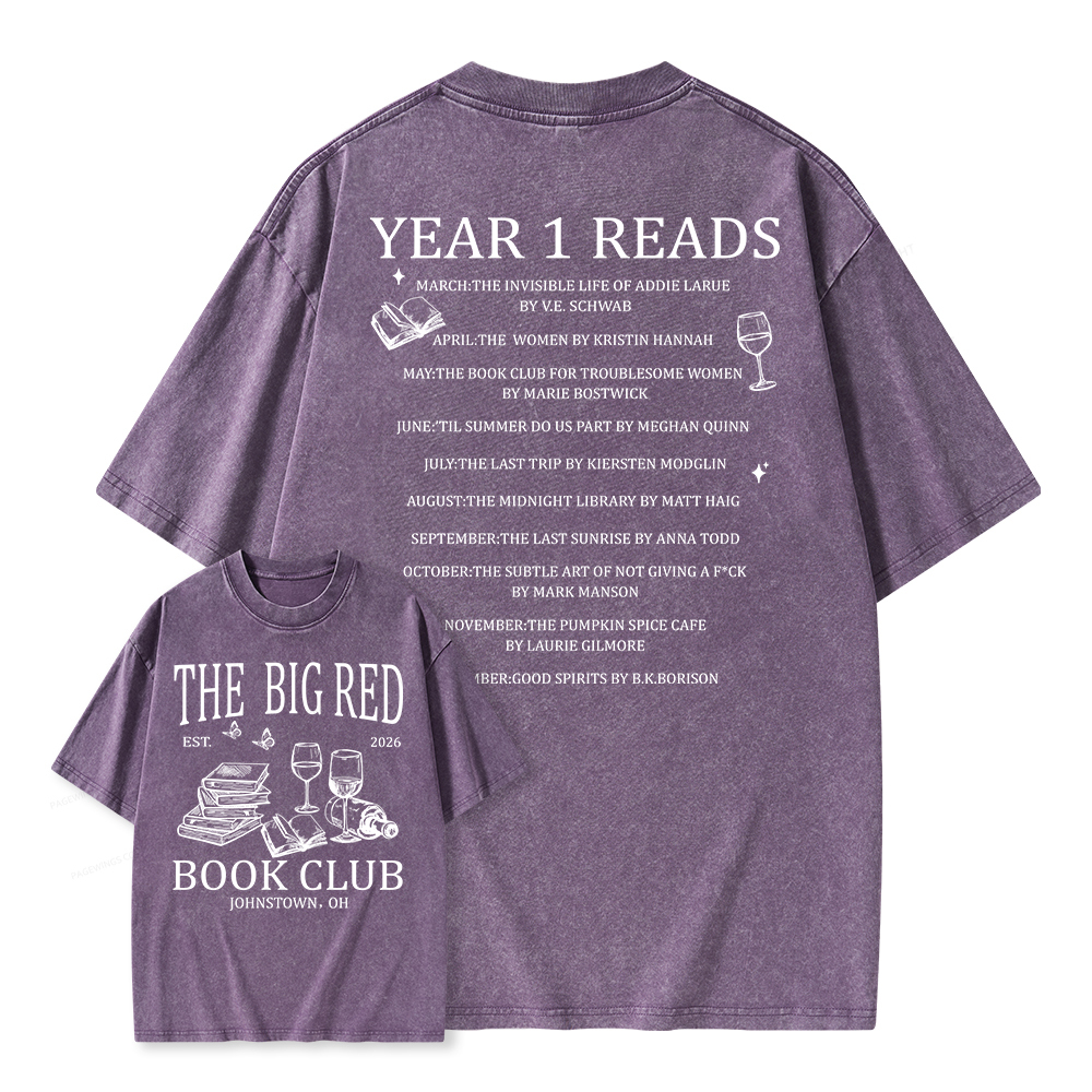 Pagewings Personalized Book Club Unisex Washed T-shirt