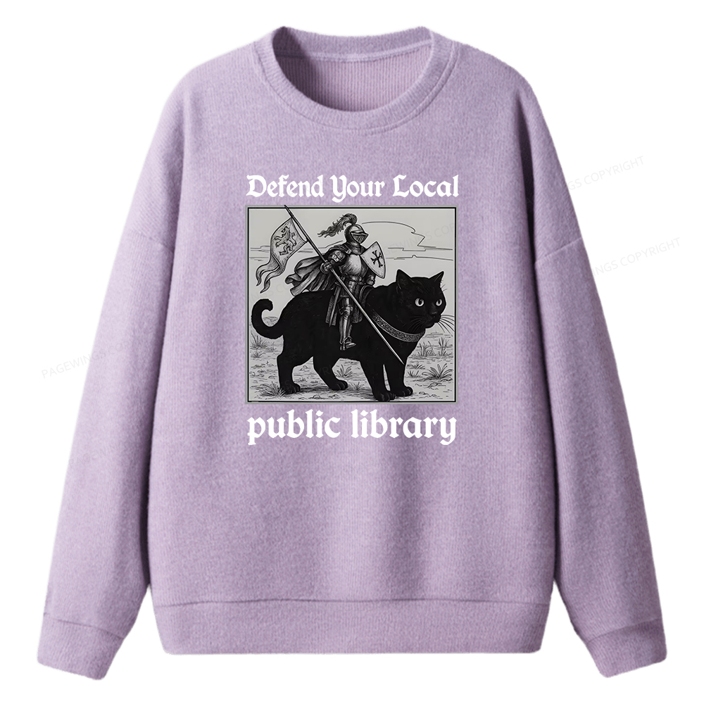 Pagewings Defend Your Local public library Unisex Knit Sweatshirt