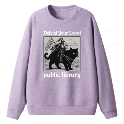 Pagewings Defend Your Local public library Unisex Knit Sweatshirt