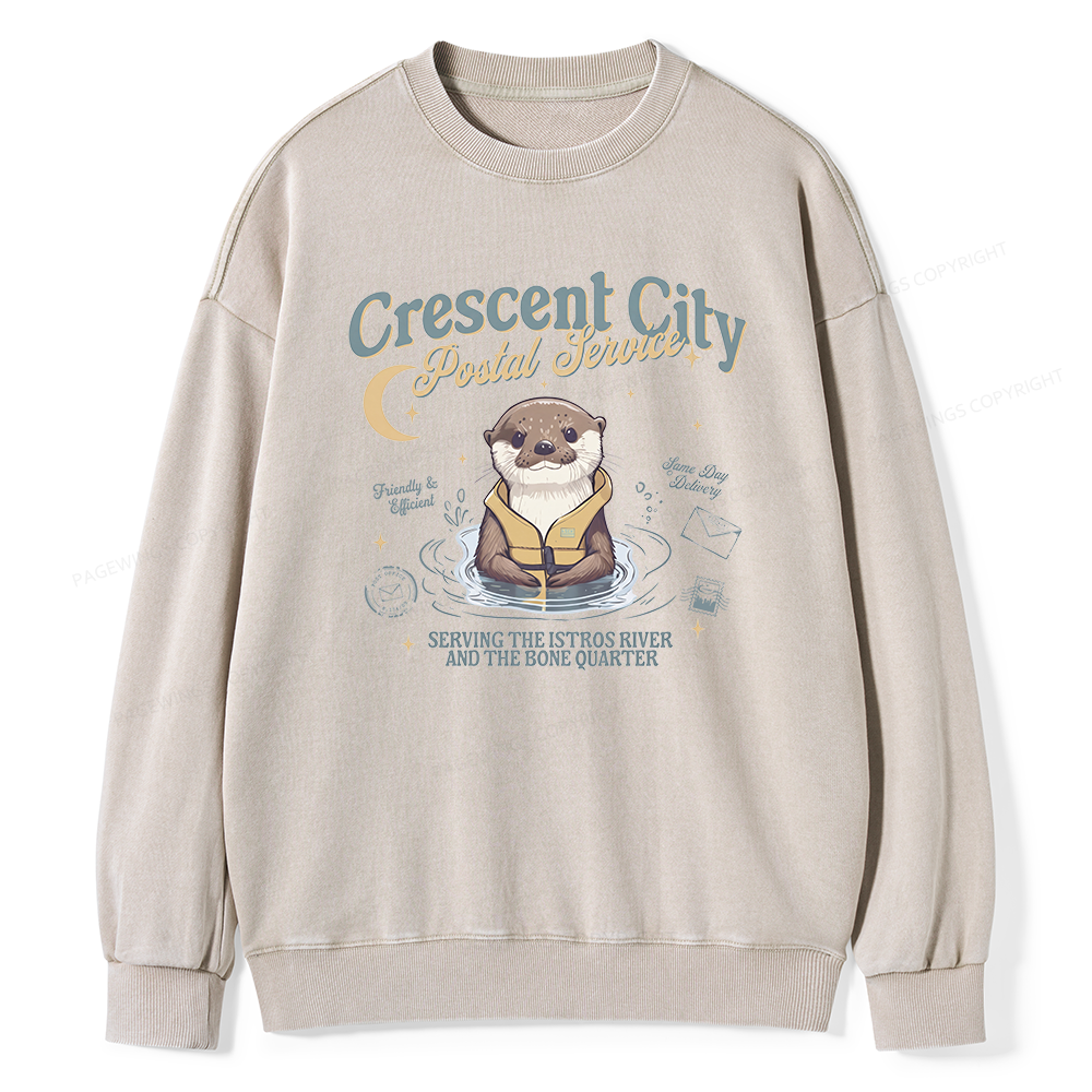 Pagewing Reading Fantasy Bookish Unisex Washed Sweatshirt