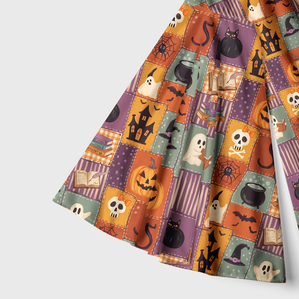 Pagewings Halloween Bookish Reading Bell Sleeve Dress