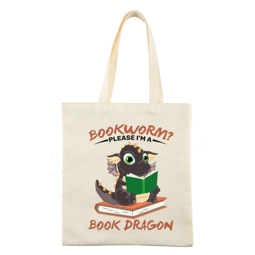 Pagewings Book Dragon Tote Bag