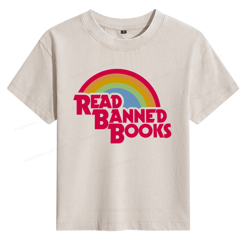 Pagewings Read Banned Books Women's Washed T-shirt