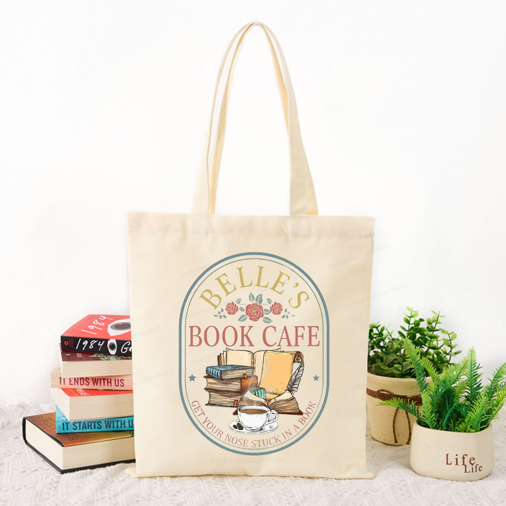 Pagewings Belles Book Cafe Tote Bag