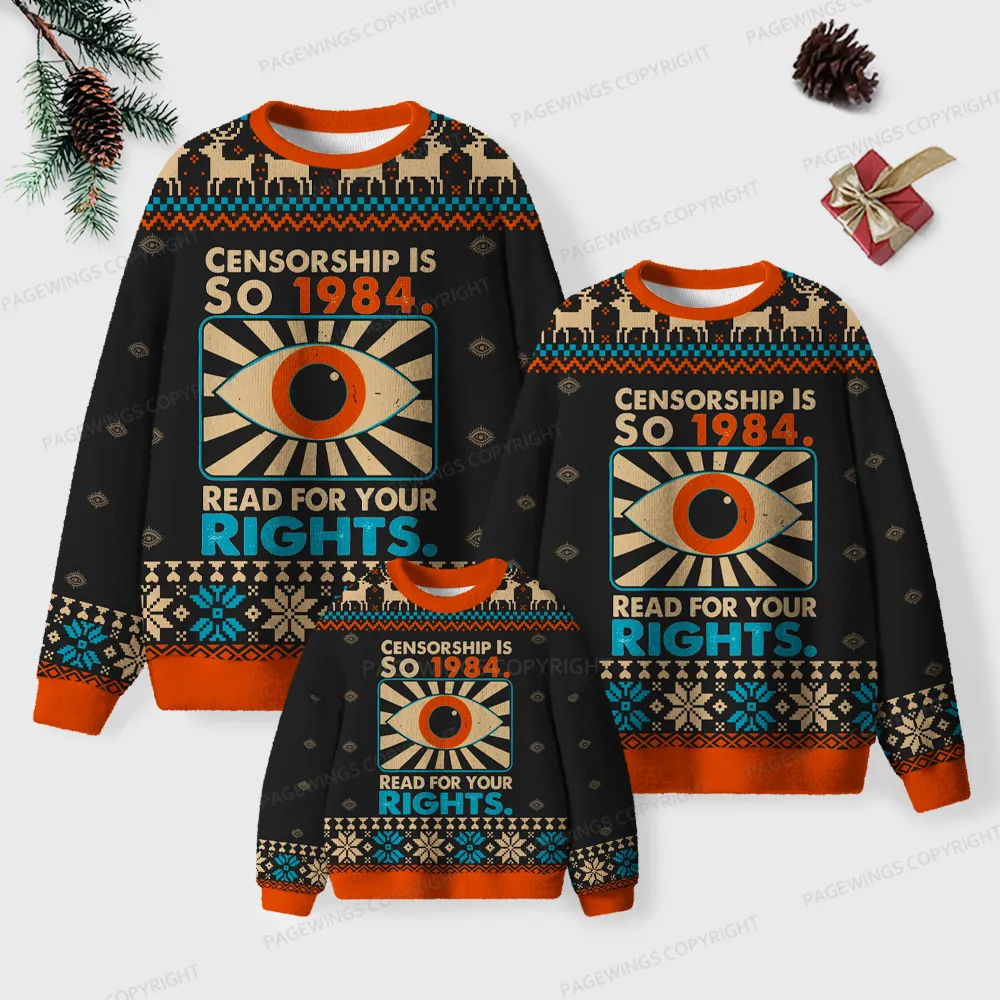 Pagewings Read For Your Rights Unisex Ugly Knit Sweatshirt