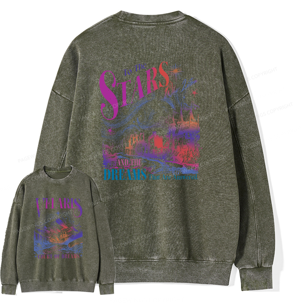 Pagewings Velaris City Of Starlight  Unisex Washed Sweatshirt