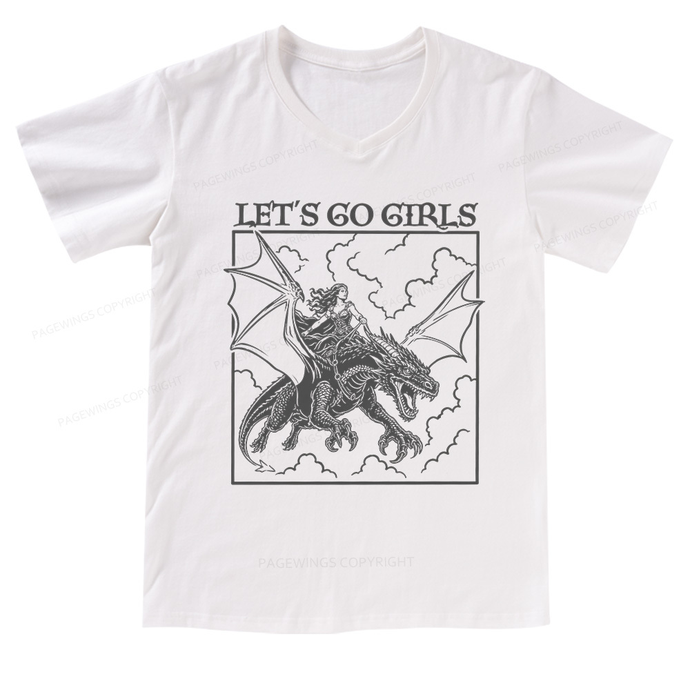 Pagewing Let's Go Girls V-neck T-shirt