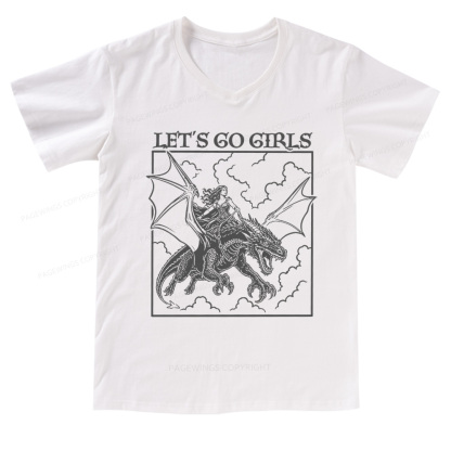 Pagewing Let's Go Girls V-neck T-shirt
