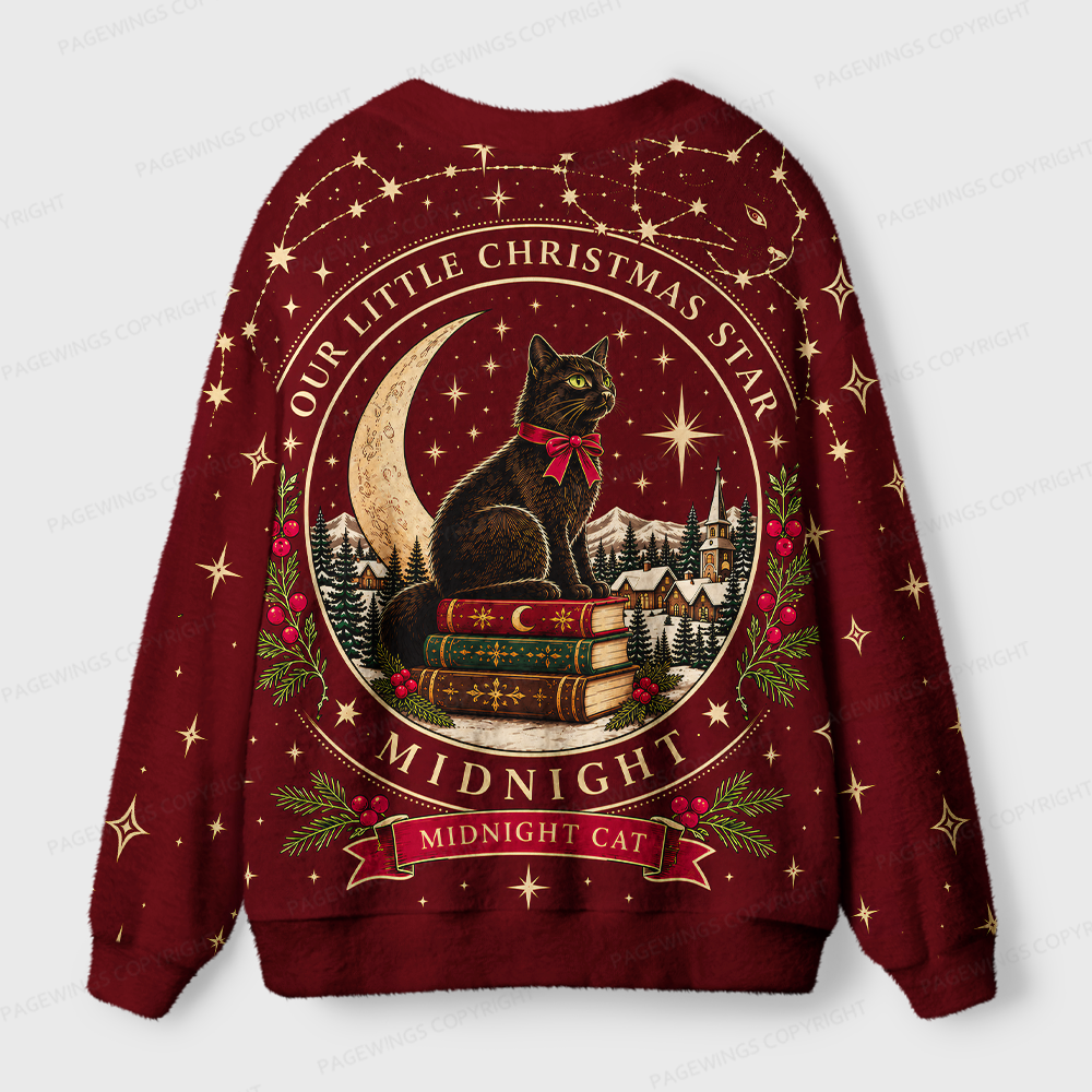 Pagewings Christmas Cat Lover Light Knit Unisex Cardigan Sweaters