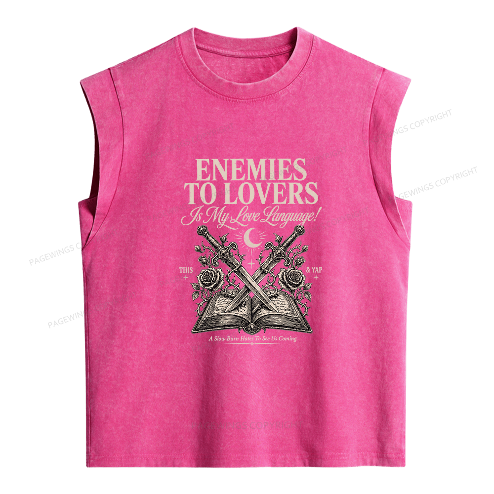Pagewings Enemies to Lovers Women's Washed Tank Top
