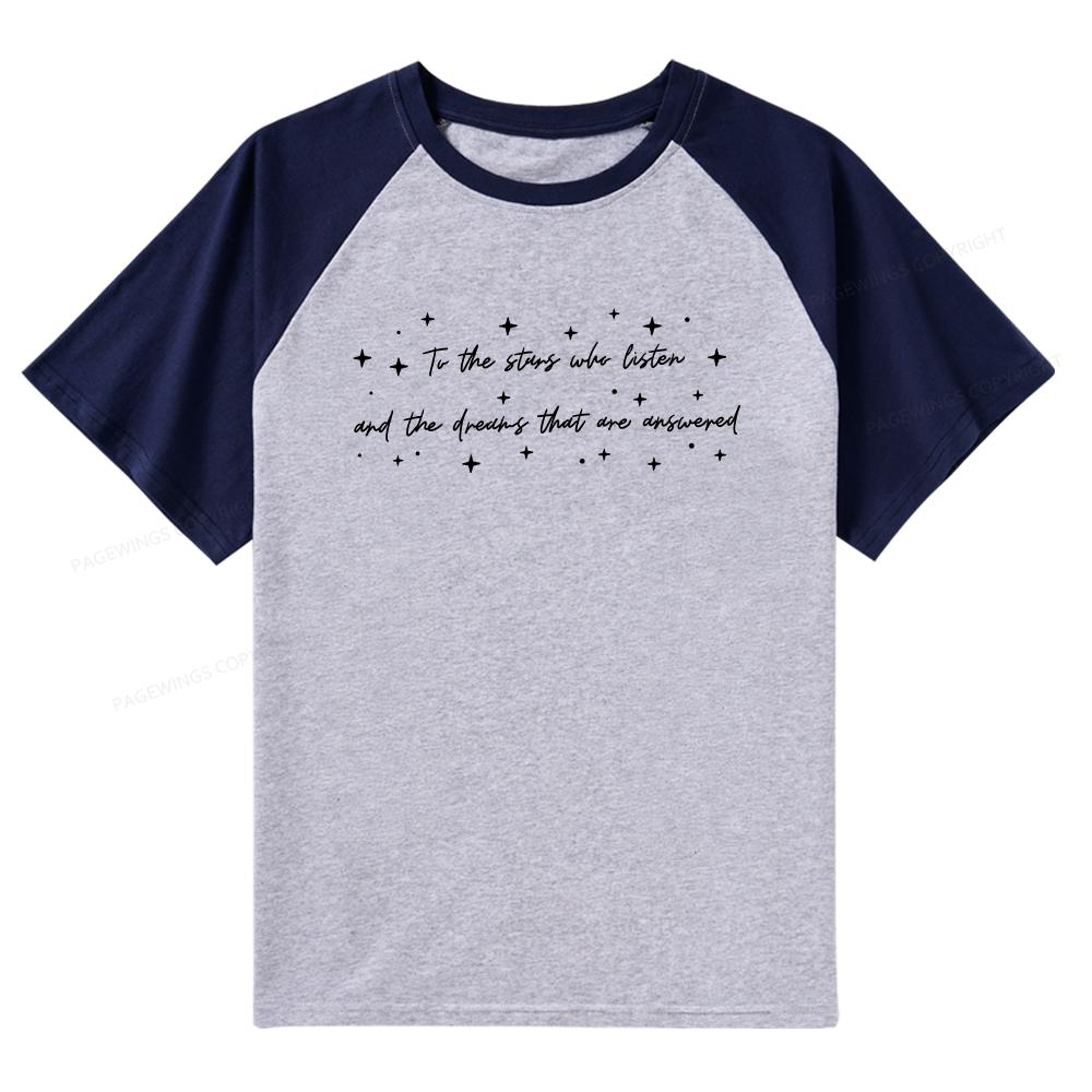 Pagewings To the Stars Who Listen Raglan T-shirt