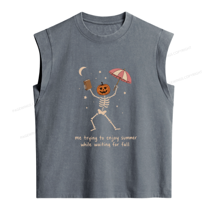 Pagewings Waiting For Fall  Women's Washed Tank Top