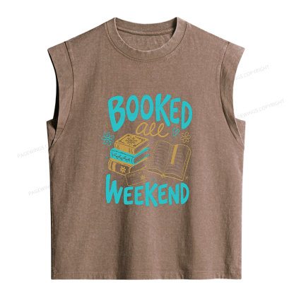 Pagewings Booked All Weekend  Women's Washed Tank Top