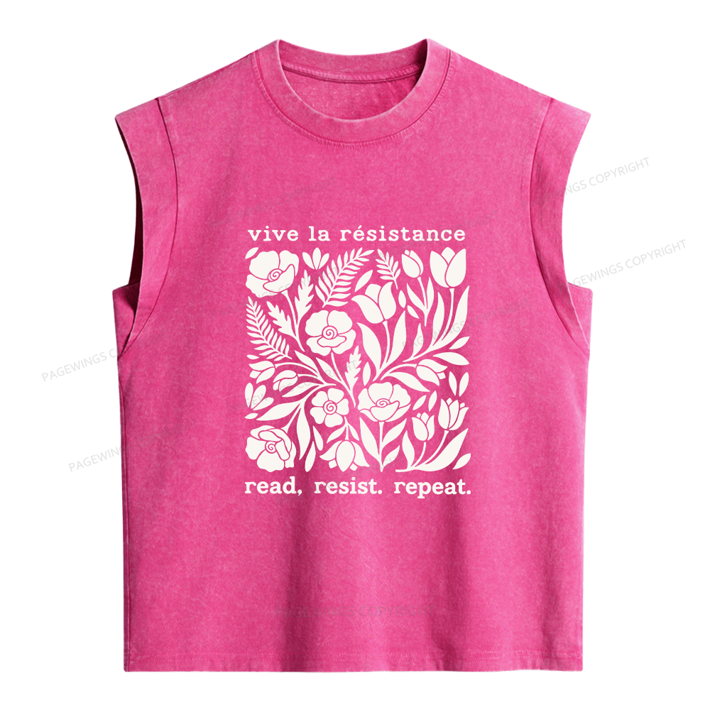 Pagewings Vive La Resistance Women's Washed Tank Top