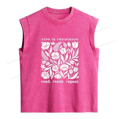 Pagewings Vive La Resistance Women's Washed Tank Top