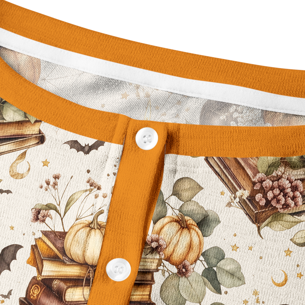Pagewings Halloween Bookish Crew Neck Cardigan Sweaters