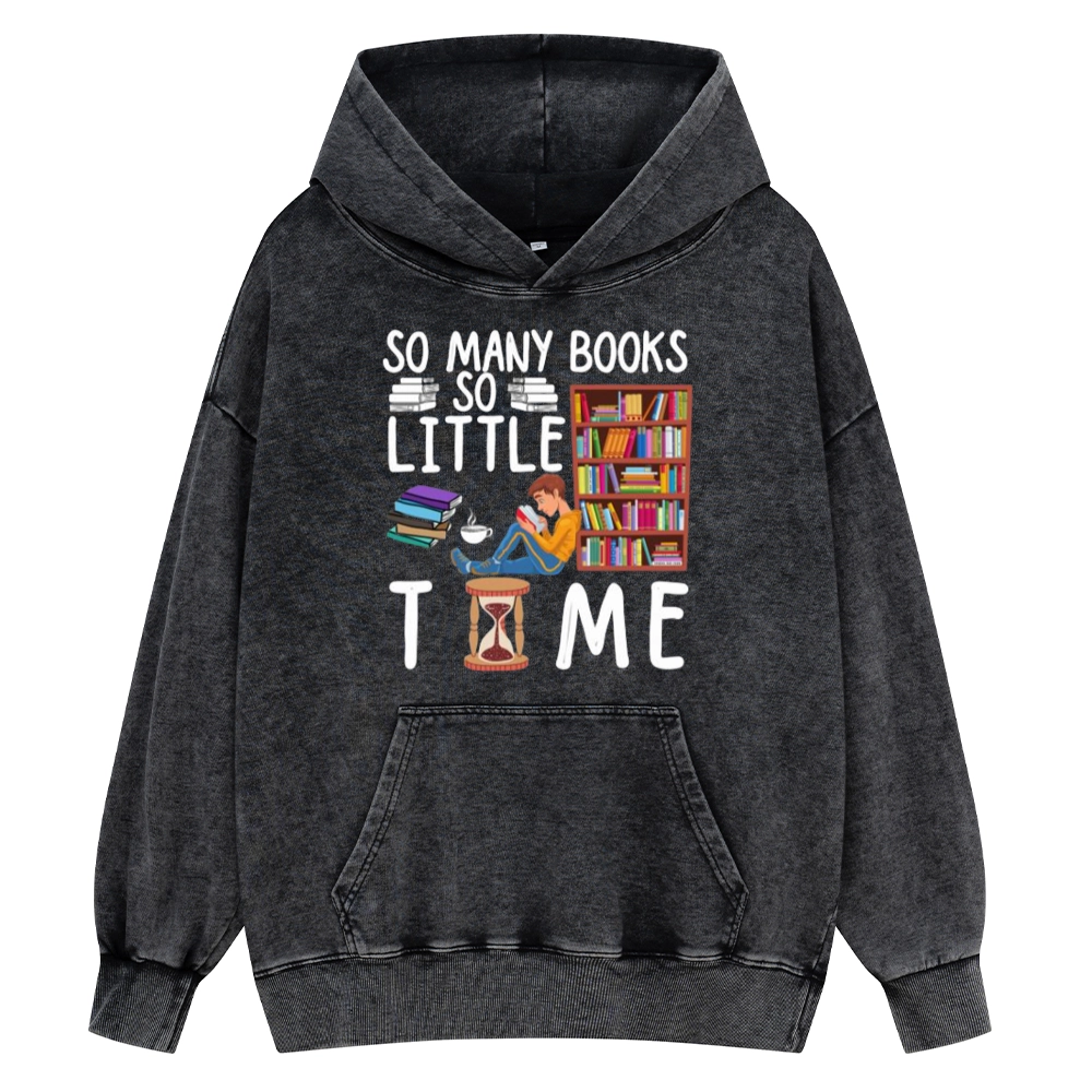 Pagewings So Many Books So Little Time Unisex Washed Hoodie