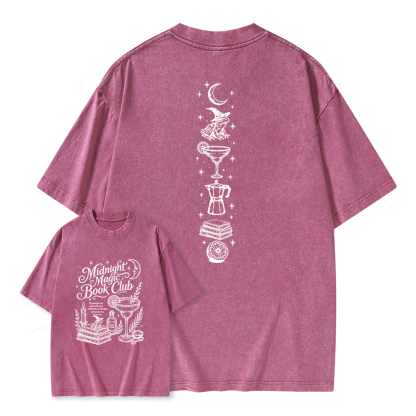 Pagewings Midnight Magic Book Club Unisex Washed T-shirt