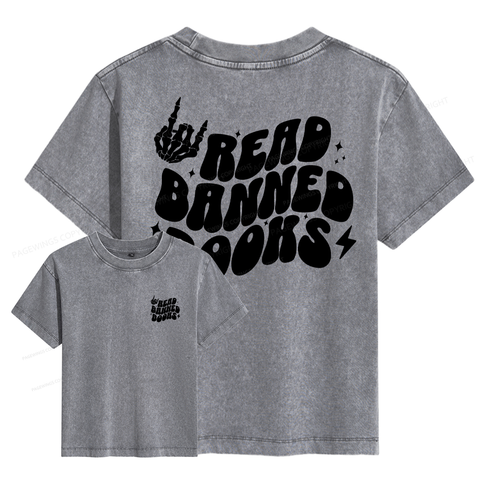 Pagewings Read Banned Books Women's Washed T-shirt
