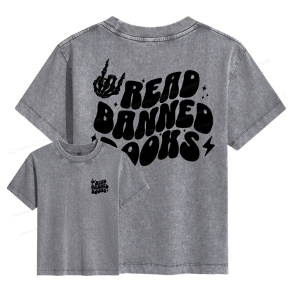 Pagewings Read Banned Books Women's Washed T-shirt