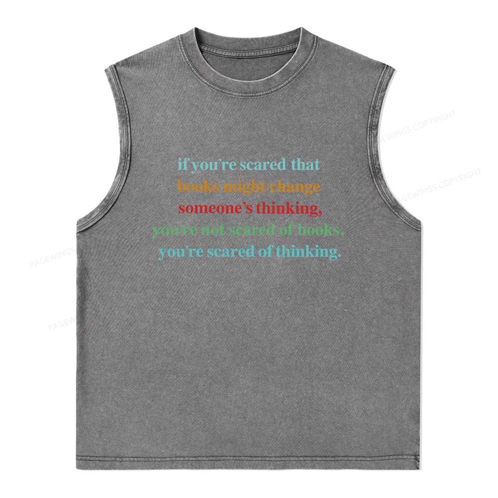 Pagewings Censorship Social Justice Shirt Booktrovert Unisex Washed Tank Top