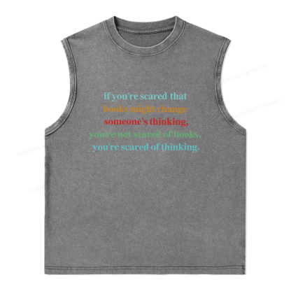 Pagewings Censorship Social Justice Shirt Booktrovert Unisex Washed Tank Top