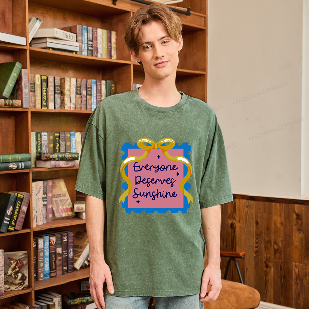 Pagewings Everyone Deserves Sunshine Unisex Washed T-shirt