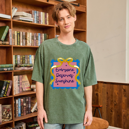Pagewings Everyone Deserves Sunshine Unisex Washed T-shirt