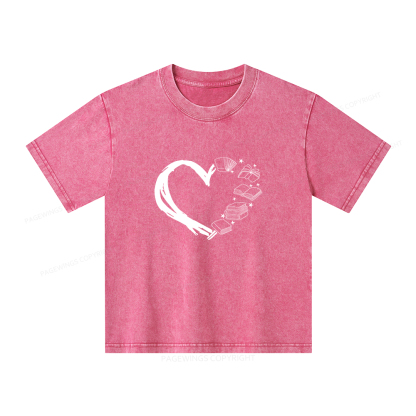 Pagewings Love of Books Unisex Kids Washed T-shirt