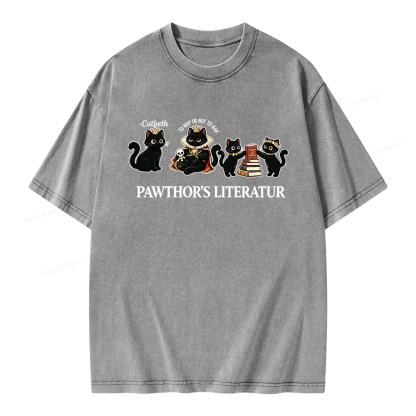 Pagewings Pawthor's Literatur Unisex Washed T-shirt