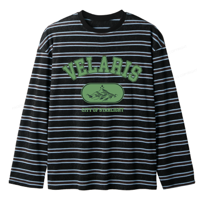 Pagewings Fantasy Book Lover Unisex Washed T-shirt Unisex Striped Long Sleeve T-Shirt