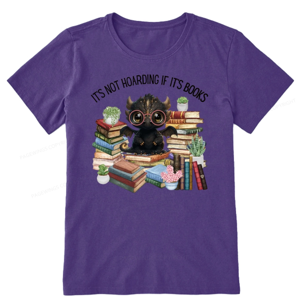 Pagewings Not Hoarding Books Cute Dragon Reading Unisex Classic T-shirt