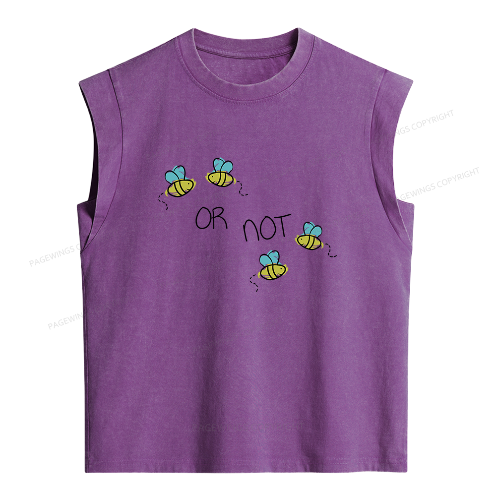 Pagewings Two Bee or Not Two Bee Women's Washed Tank Top